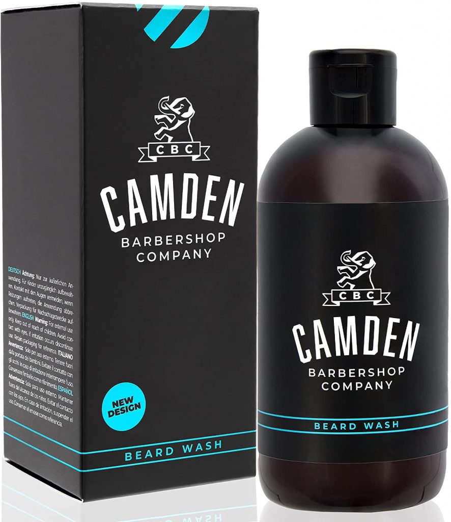 Flacon de shampoing de la marque Camden avec sa boite